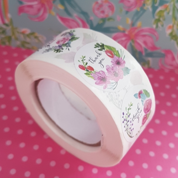 500 pcs Flowers Thank You Stickers 1" Inch - Picture 5 of 6